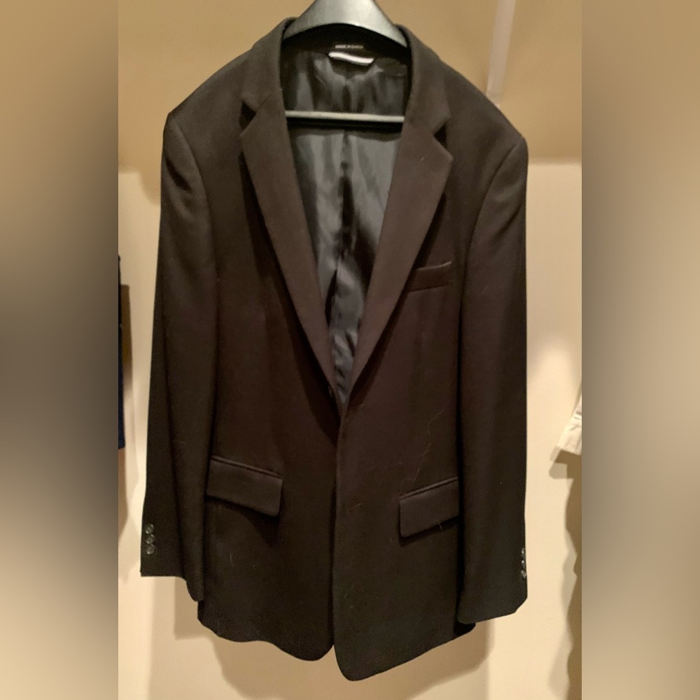 Nautica Mens Blazer - Solid knit, 2 button blazer, Black.